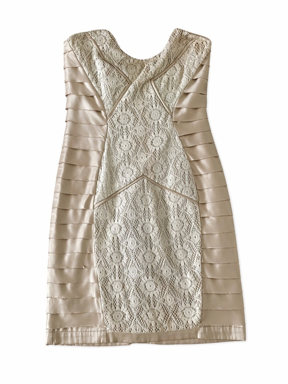 Vintage Minuet Petite - Lace Satin Bodycon - Mini Dress Size S